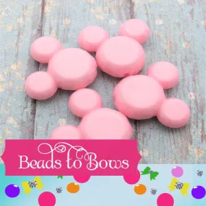 Pink Minnie Mouse Bubblegum bead, Acrylic Mickey Mouse Beads, Chunky Minnie Mouse Bead, Gumball Mickey, Chunky Mickey Necklace Bead