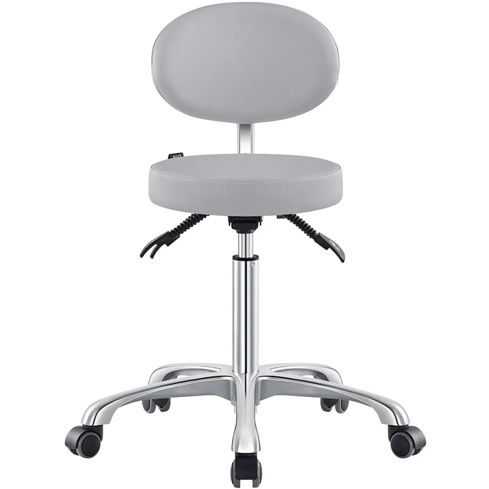 Polaris Rolling Stool - GRAY / 21" - 29" Adjustable Seat Height   5 Wheel Base by DIR Salon Furniture