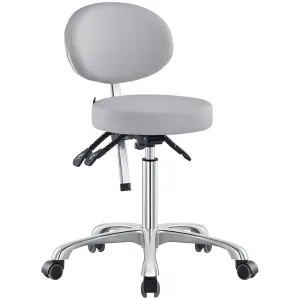 Polaris Rolling Stool - GRAY / 21" - 29" Adjustable Seat Height   5 Wheel Base by DIR Salon Furniture