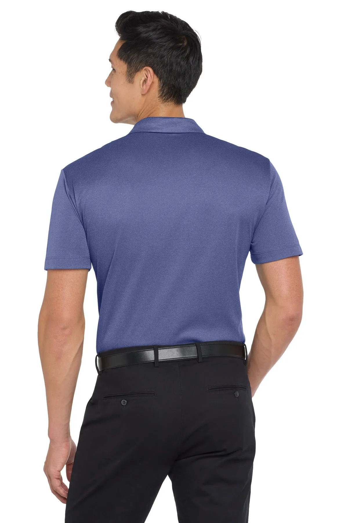 Port Authority  Heathered Silk Touch  Performance Polo. K542 Royal Heather