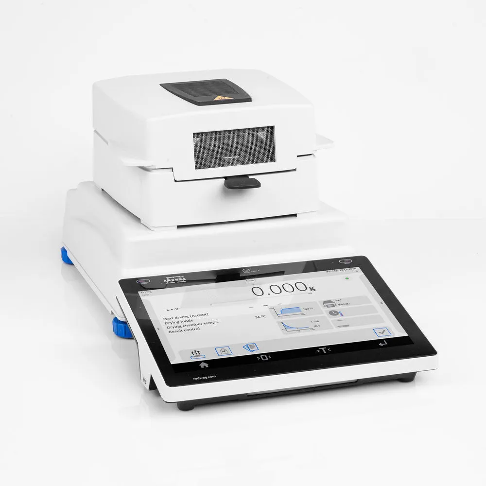 Radwag MA 200/1.5Y.IC.WH ELLIPSIS 5Y SERIES Moisture Analyzer, ø90, h= 8mm, 200 g x 0.1 mg/ 0.0001%