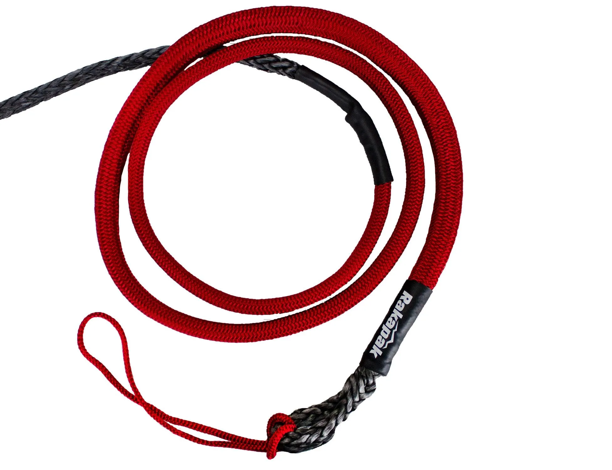 Rakapak UHMWPE 100ft Synthetic 3/8 in Winch Line 22,000 LBS Breaking Strength with Soft Shackle Rope, Abrasion Sleeve