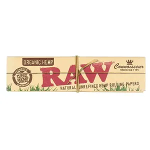 RAW - Rolling Paper - Organic Hemp -  Connoisseur King Size Slim   Tips
