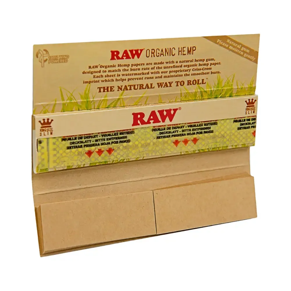 RAW - Rolling Paper - Organic Hemp -  Connoisseur King Size Slim   Tips