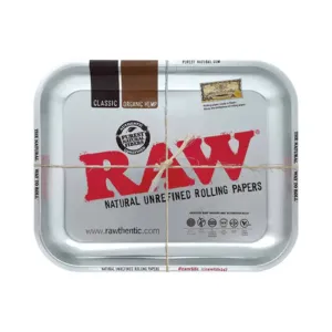 RAW - Silver Rolling Tray - Large