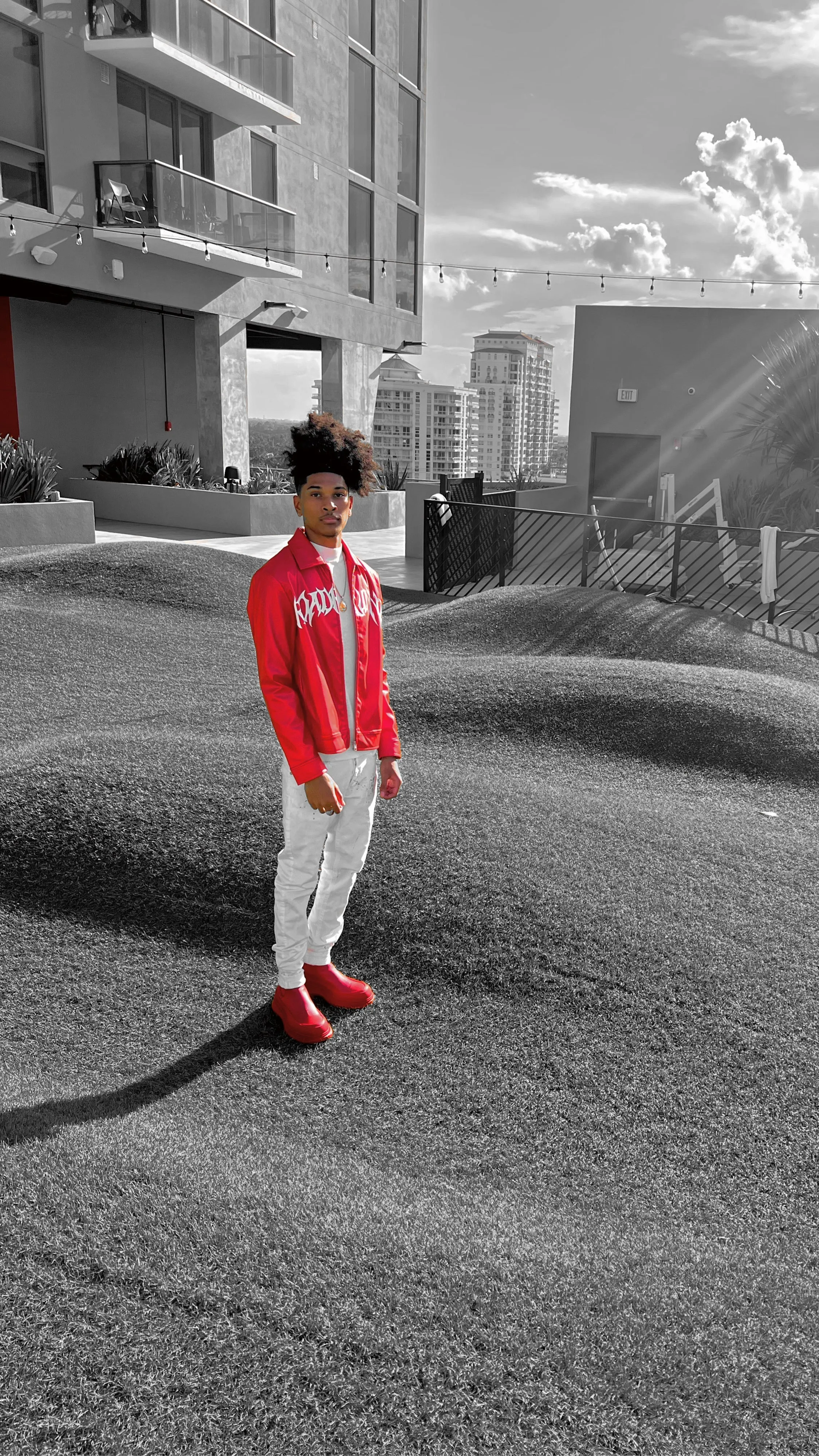 Red/White Leather Jacket