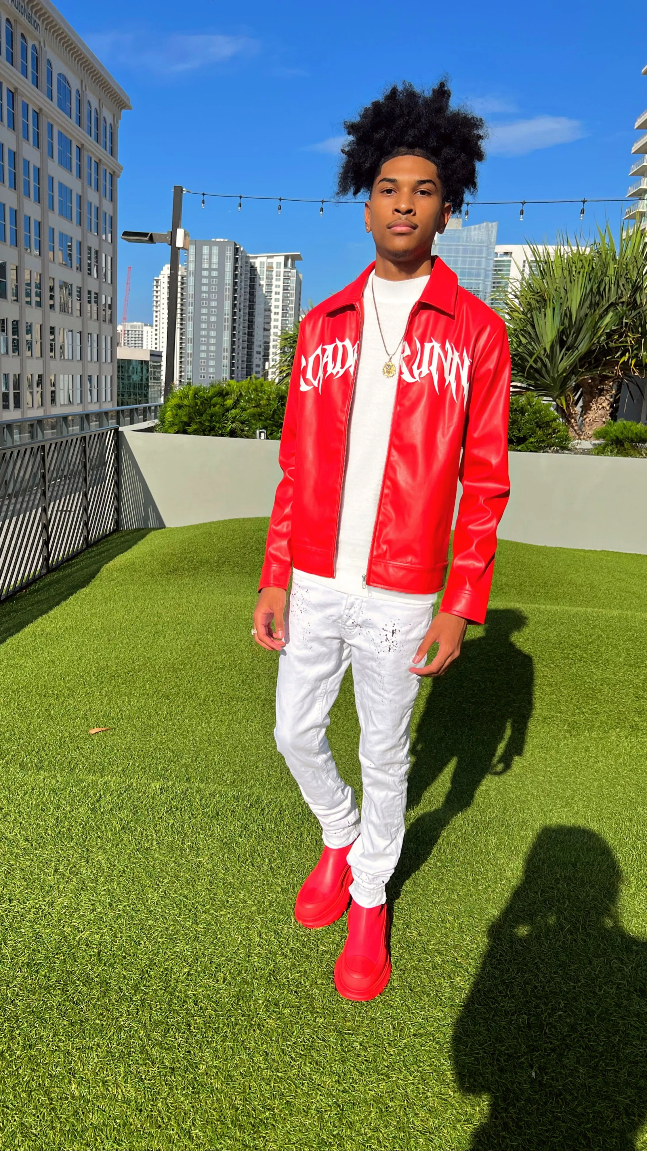 Red/White Leather Jacket