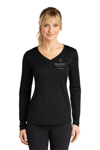 Regency RE Ladies V-neck Longsleeve Wicking shirt