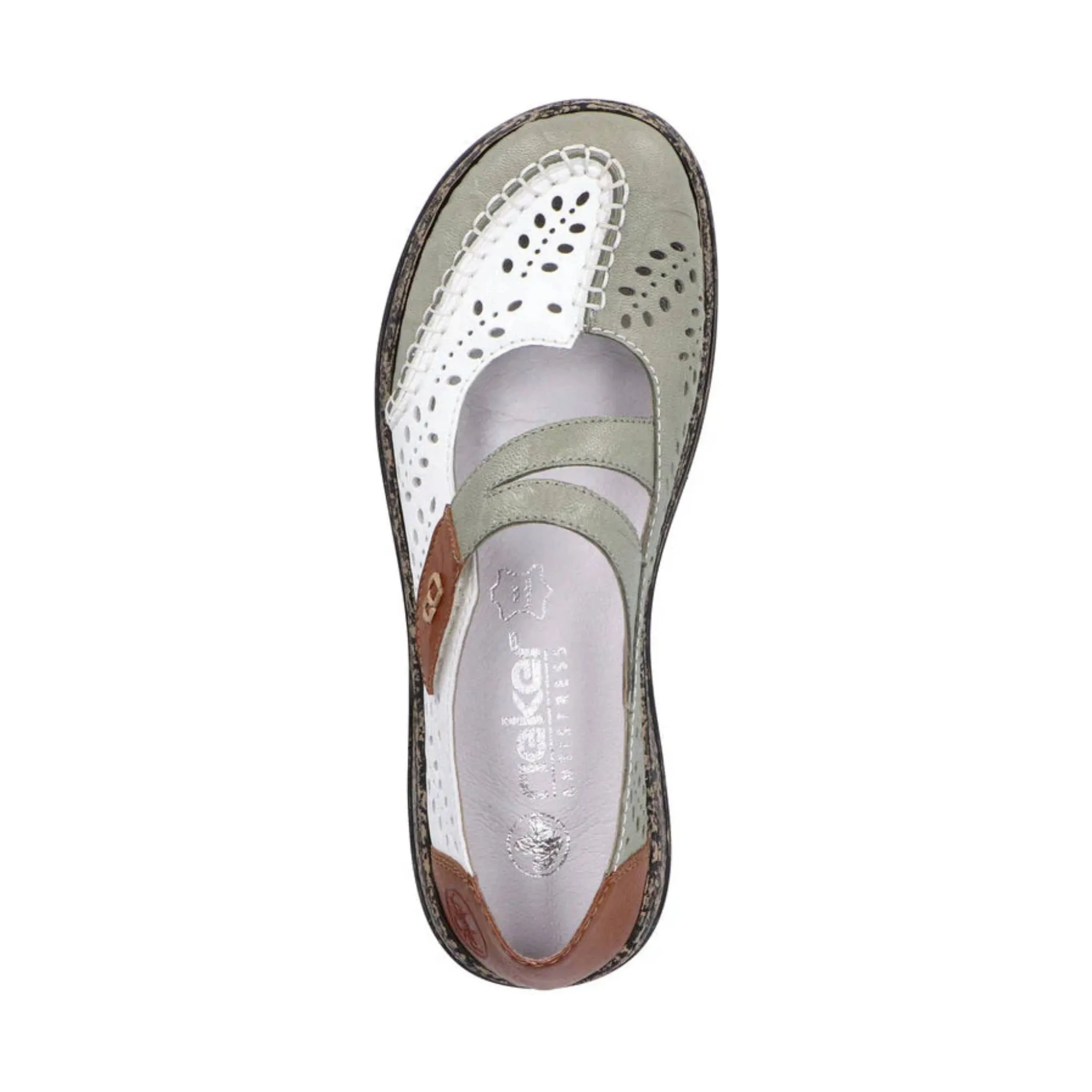 Rieker Women's Daisy 63 Shoes - Mint/Weiss/Cayenne
