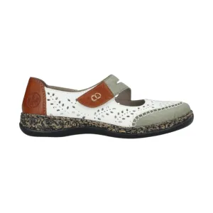 Rieker Women's Daisy 63 Shoes - Mint/Weiss/Cayenne