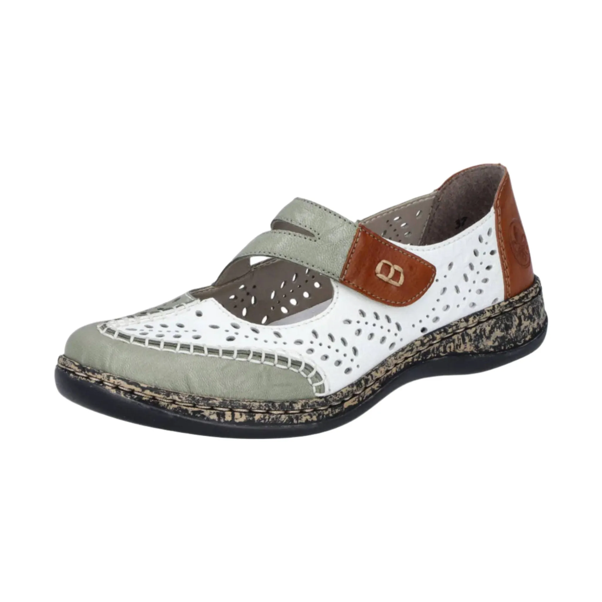 Rieker Women's Daisy 63 Shoes - Mint/Weiss/Cayenne
