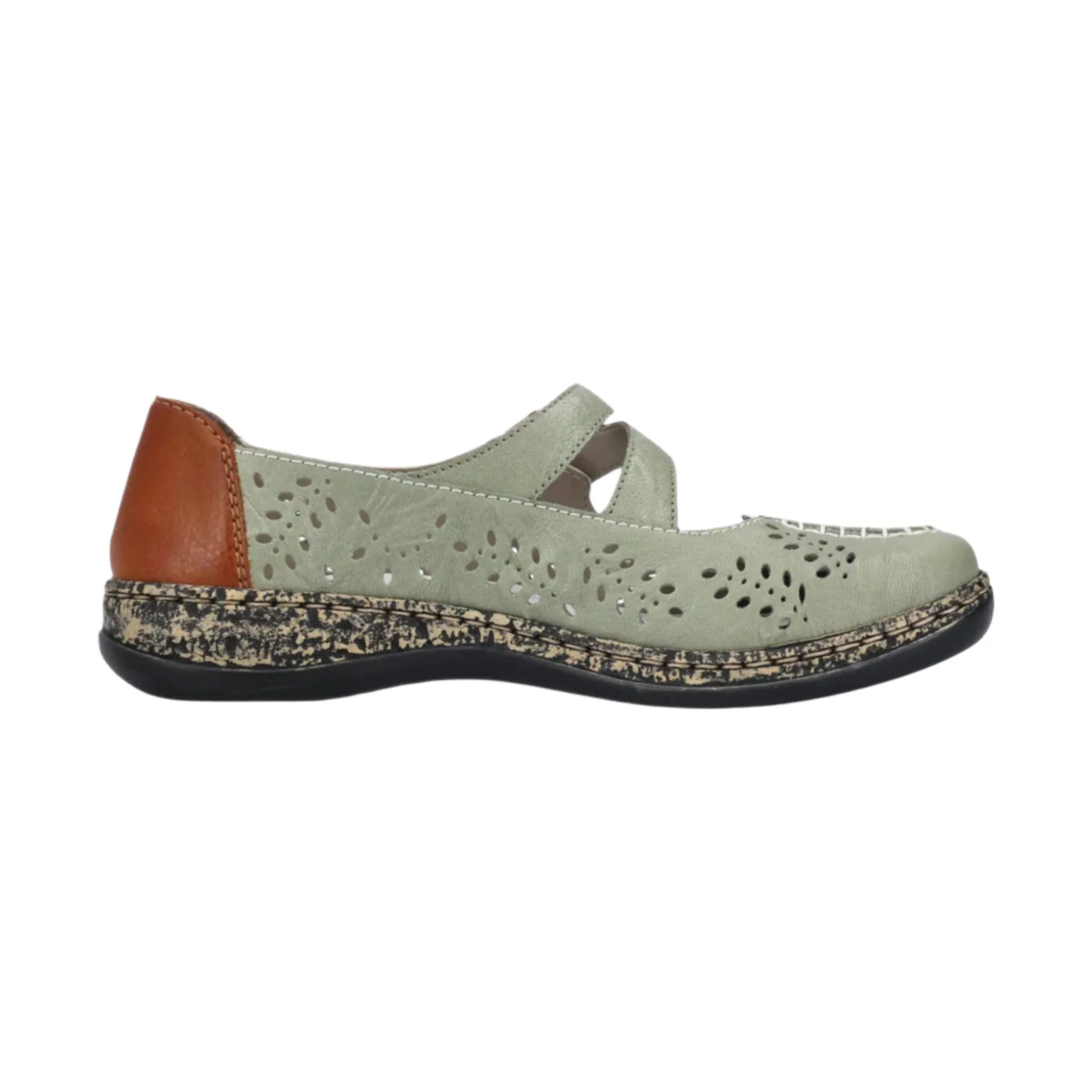 Rieker Women's Daisy 63 Shoes - Mint/Weiss/Cayenne