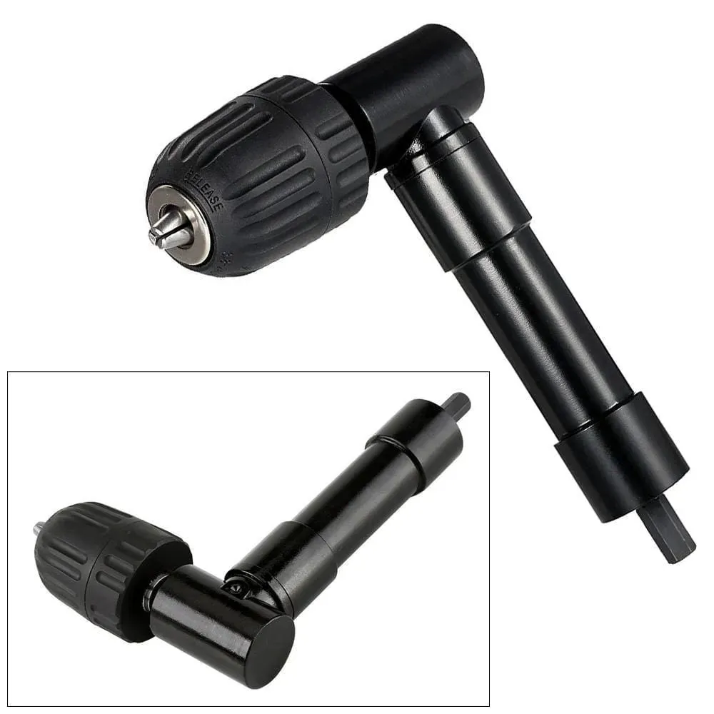 Right Angle Drill Attachment Adapter Aluminium Metal Keyless Chuck - 90° Angled