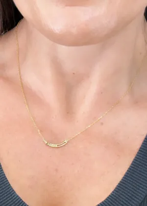 Riona Gold Curved Bar Necklace
