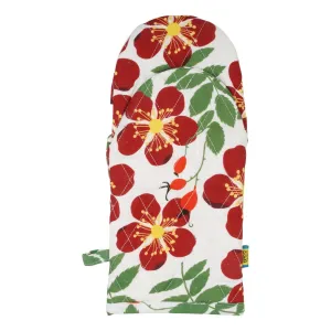 Rosehip Red Oven Mitt (single - cotton/linen blend)