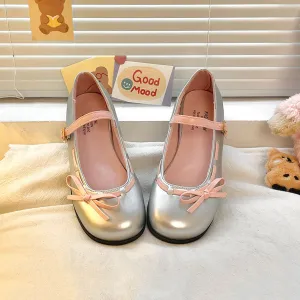 Round Toe Bow Kawaii Shoes