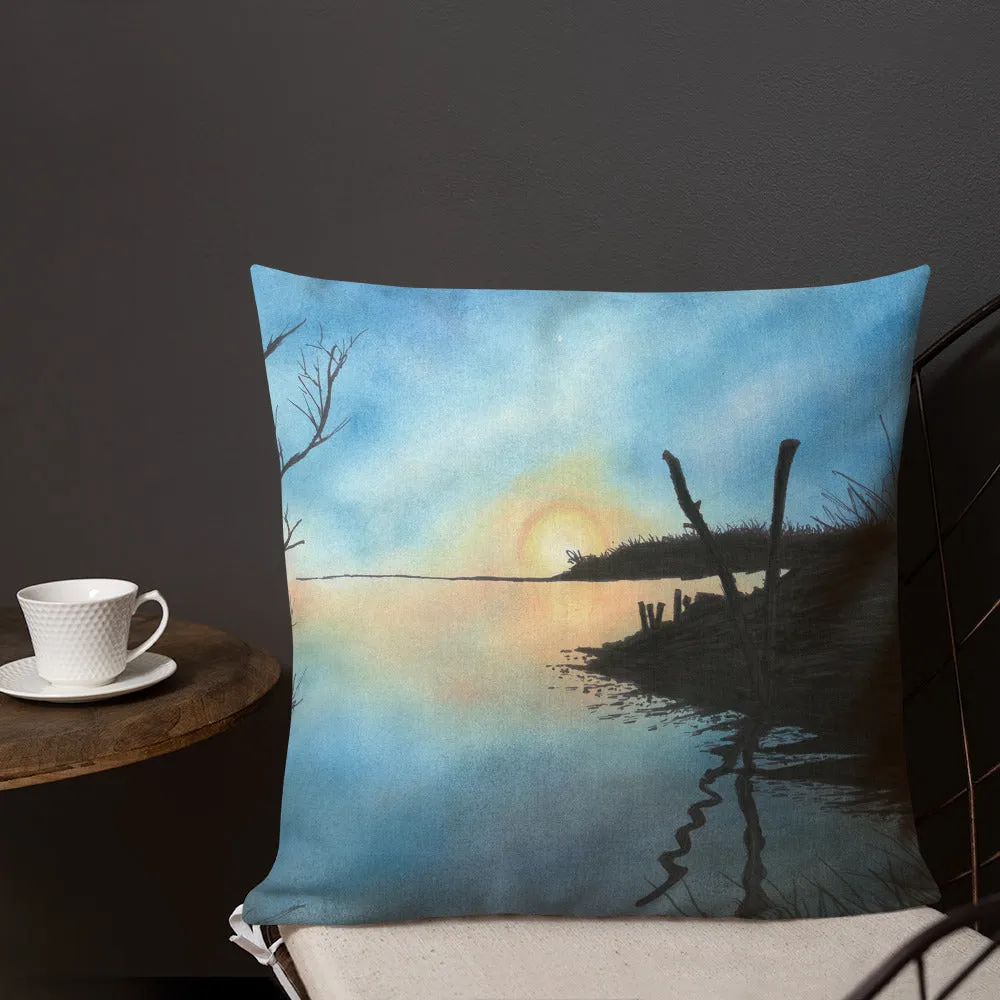 Sand Lake Estuary Premium Decorative Throw Pillow