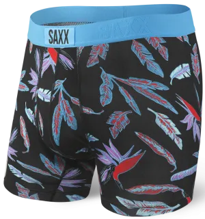 SAXX Ultra Boxer Fly Black Birds of Paradise