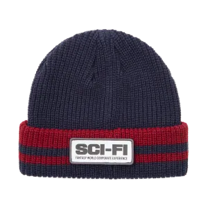Sci-Fi Fantasy Reflective Patch Beanie - Navy / Red