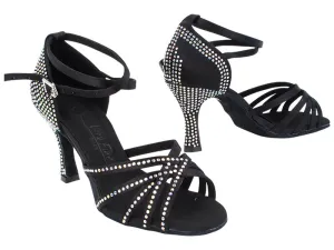 SERA2613CC Black Satin without bottom Rhinestones