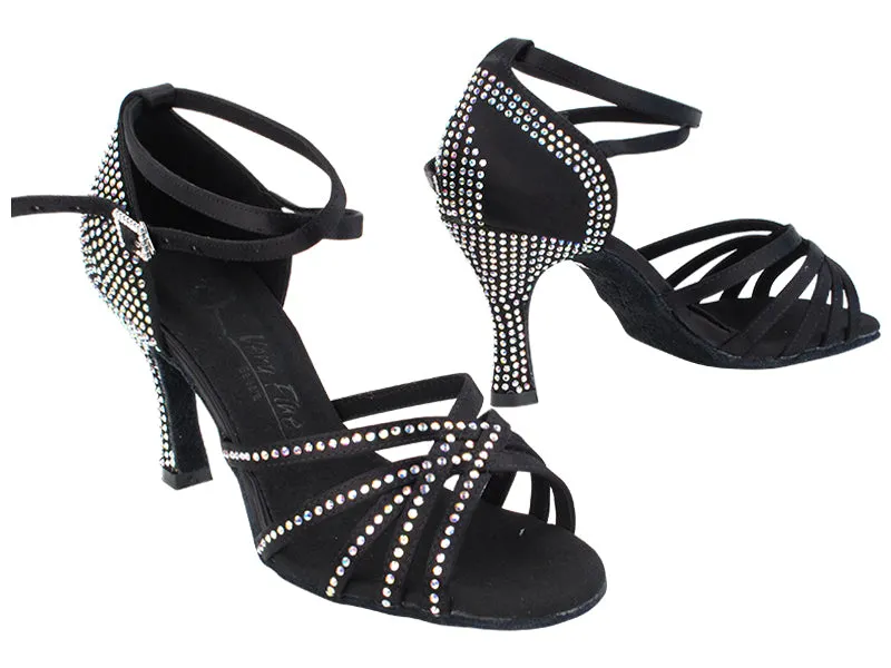 SERA2613CC Black Satin without bottom Rhinestones