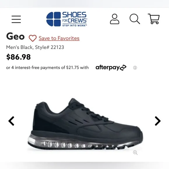Shoes For Crews Men's Geo Slip ResistantWork Shoes size 10 black lace up