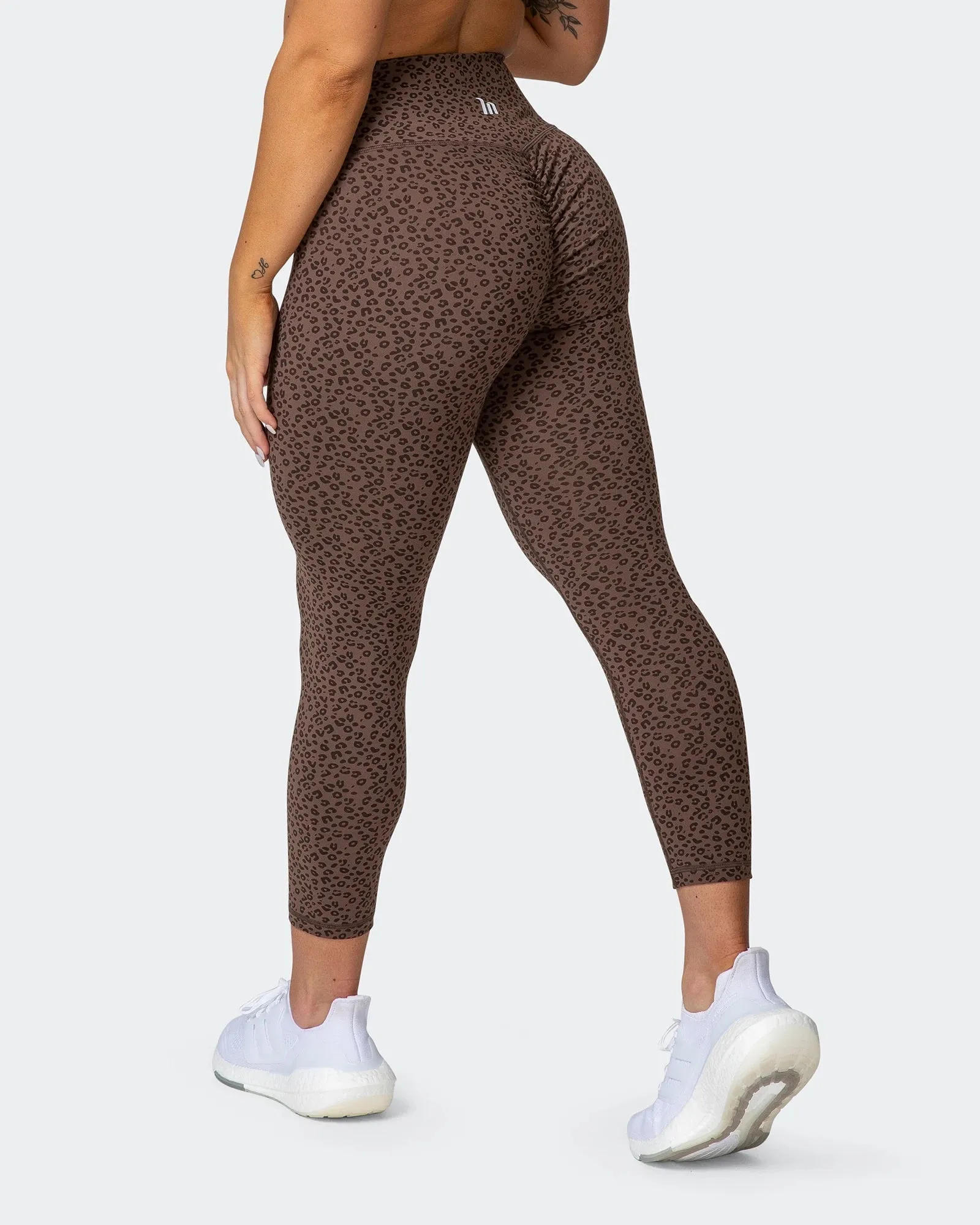 SIGNATURE SCRUNCH 7/8 LEGGINGS Chocolate Mini Cheetah Print