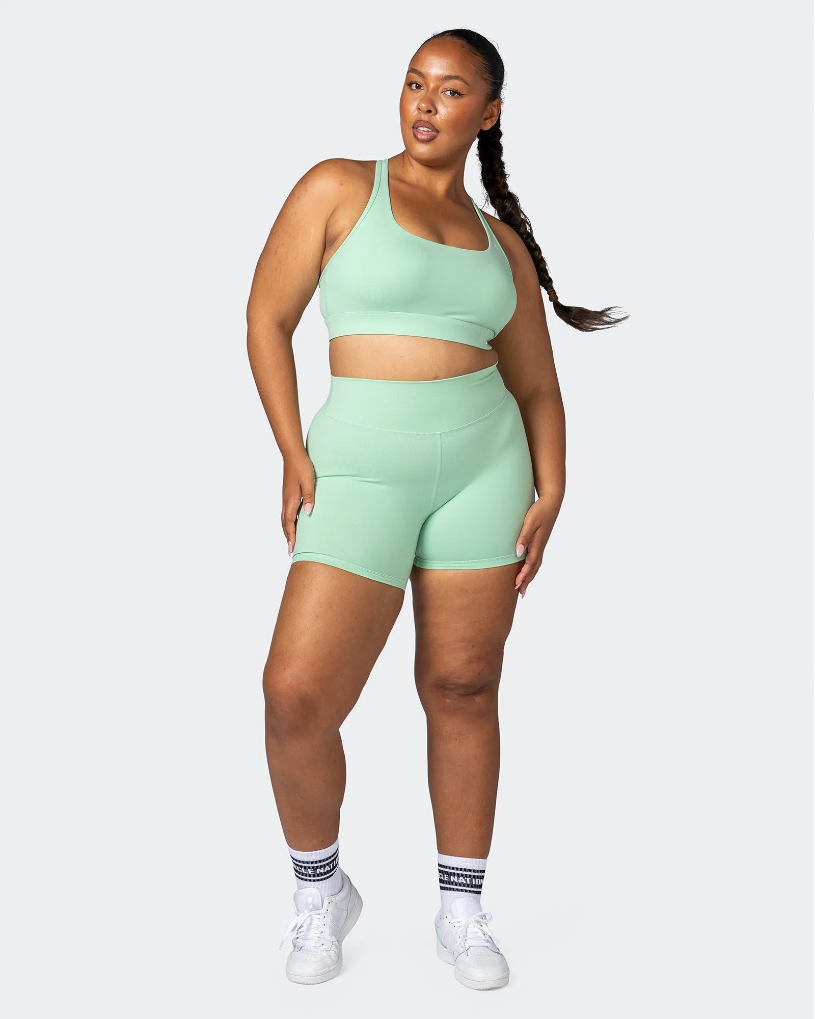Signature Scrunch Bike Shorts - Pastel Green