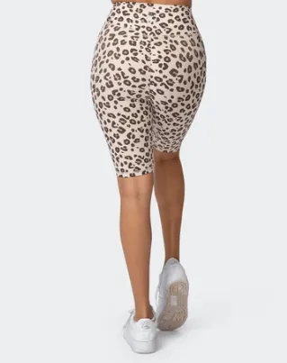 Signature Scrunch Referee Length Shorts - Cheetah Print