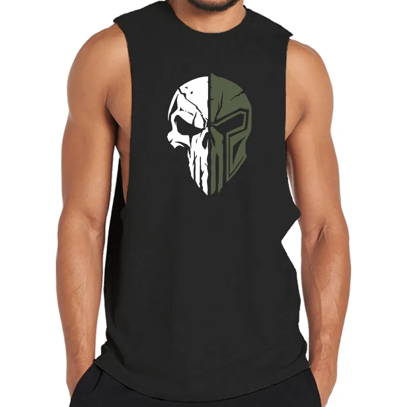 Skull Spartan Graphic Tank Top