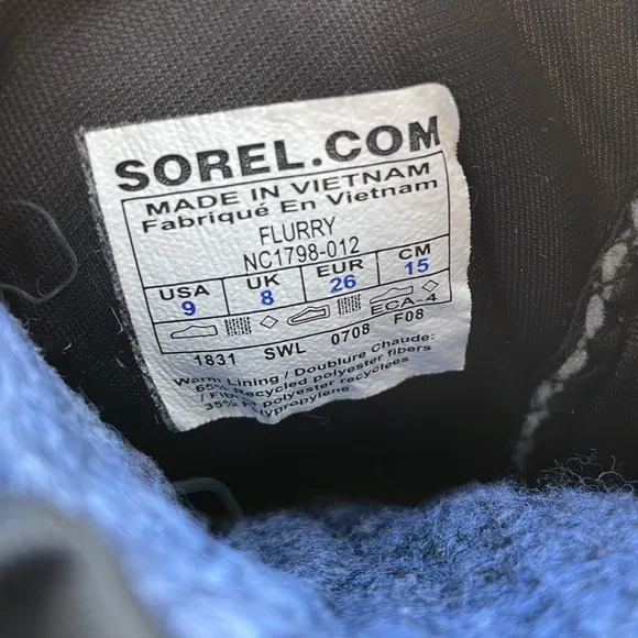 SOREL Kids Flurry Winter Boot Black/Gray/Red Size 9