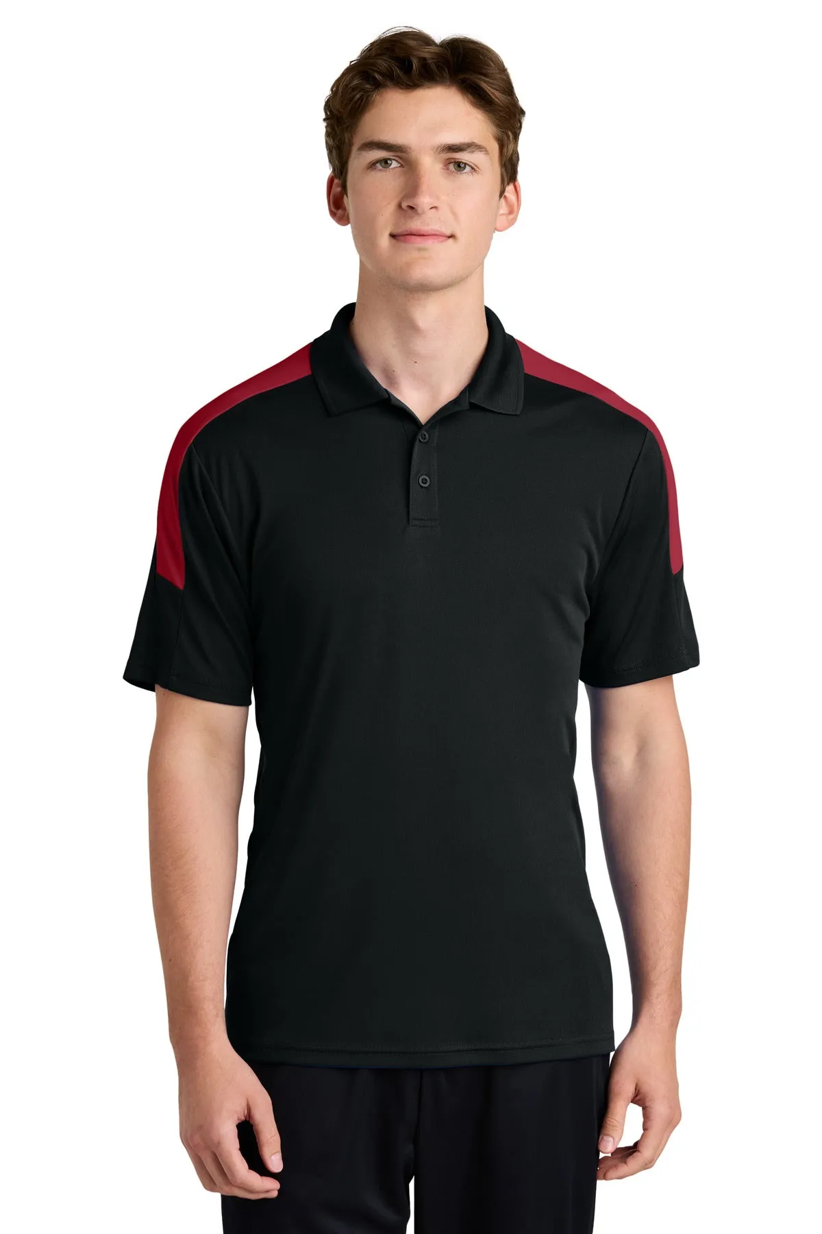 Sport-Tek Competitor United Polo ST104 Black/ Deep Red