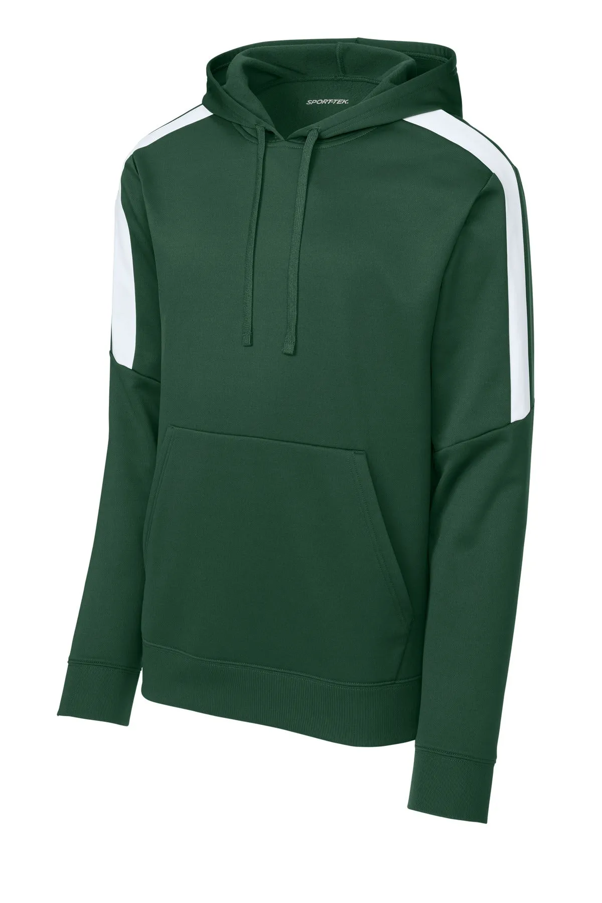 Sport-Tek Sport-Wick Fleece United Pullover Hoodie ST255 Forest Green/ White