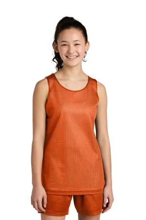 Sport-Tek Youth PosiCharge Reversible Mesh Tank YST5000 Deep Orange/ White
