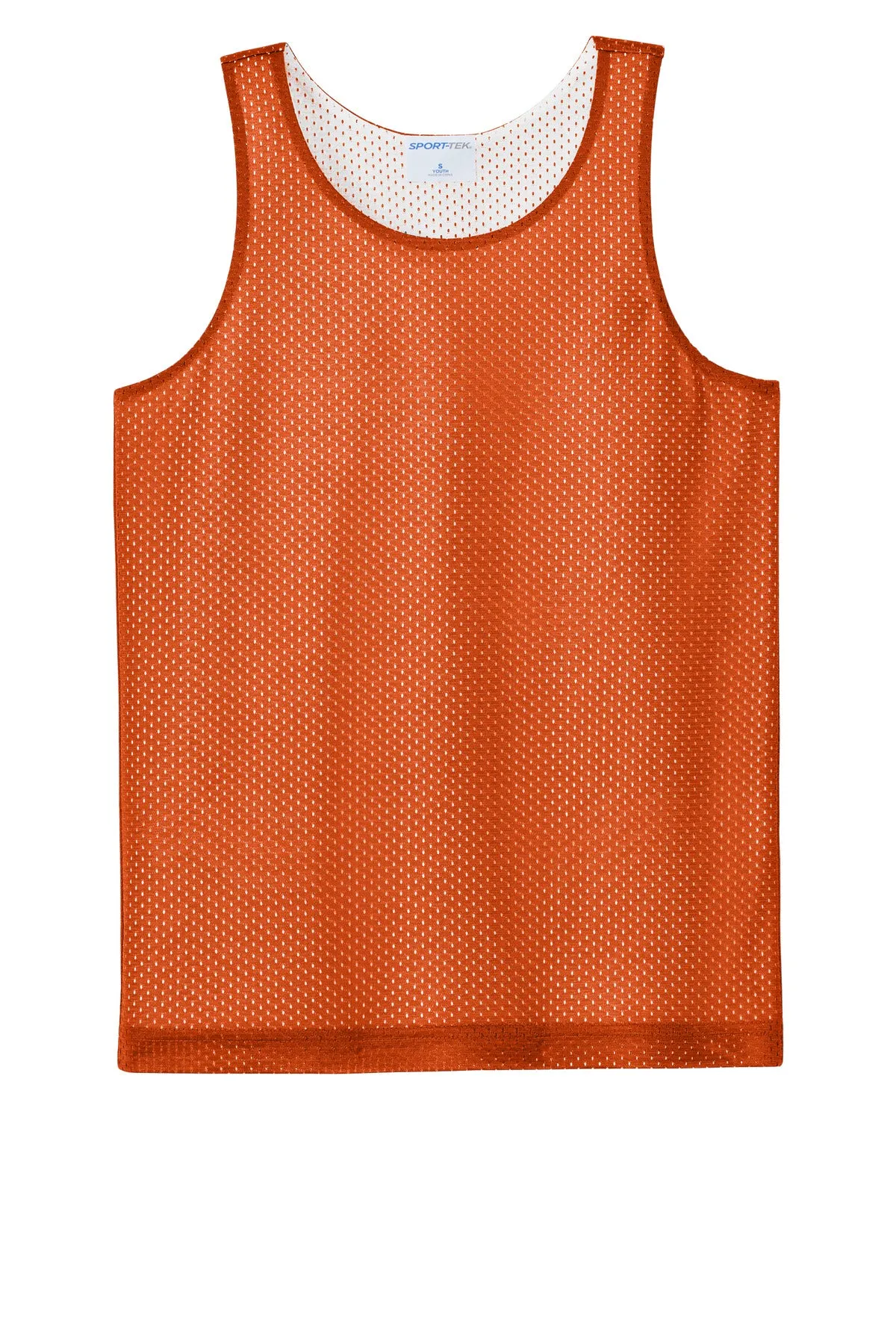 Sport-Tek Youth PosiCharge Reversible Mesh Tank YST5000 Deep Orange/ White