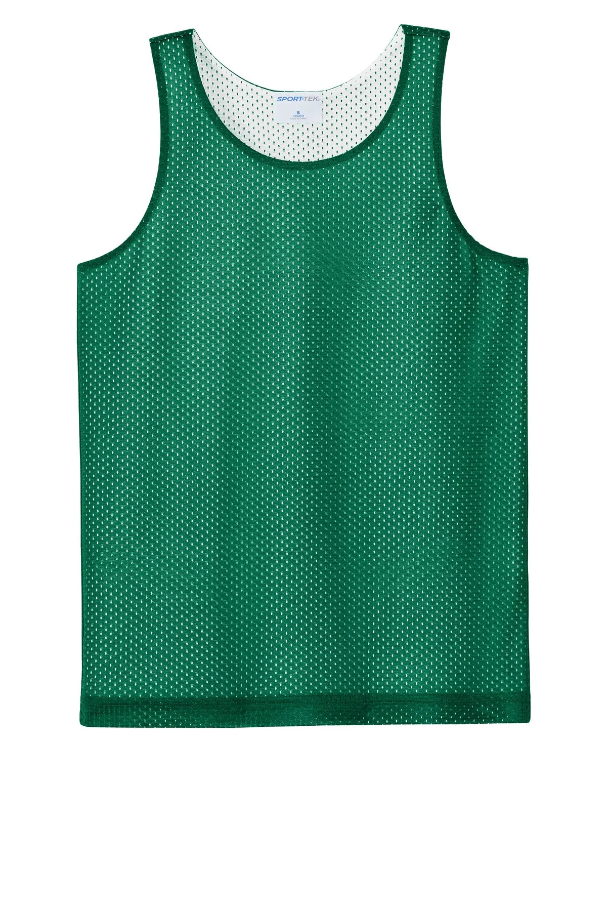 Sport-Tek Youth PosiCharge Reversible Mesh Tank YST5000 Kelly Green/ White