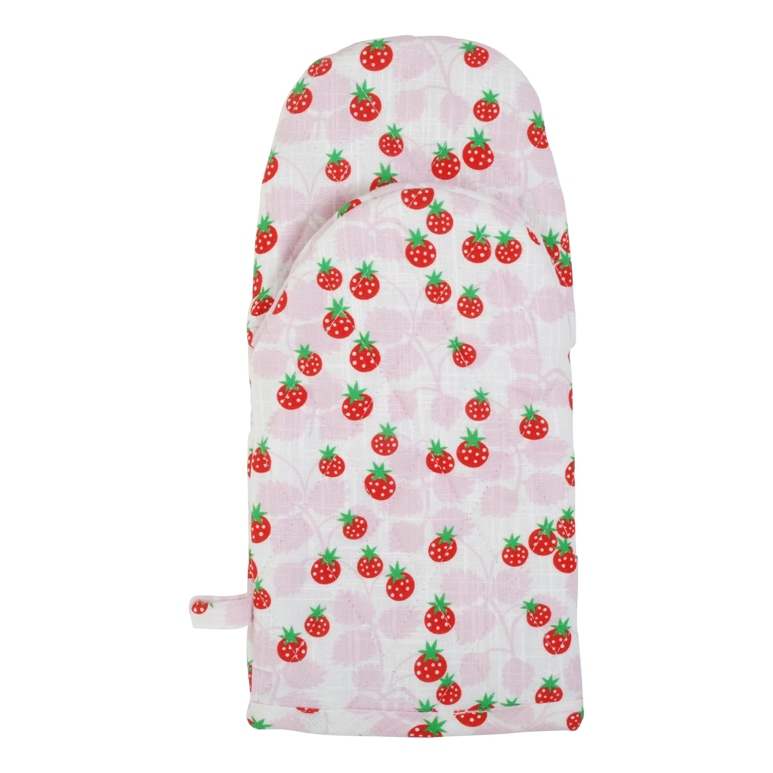 Strawberry Lavender Oven Mitt (single - cotton/linen blend)