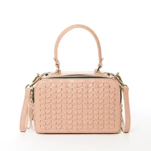 SUSU The Kayla Pink Woven Leather Bag