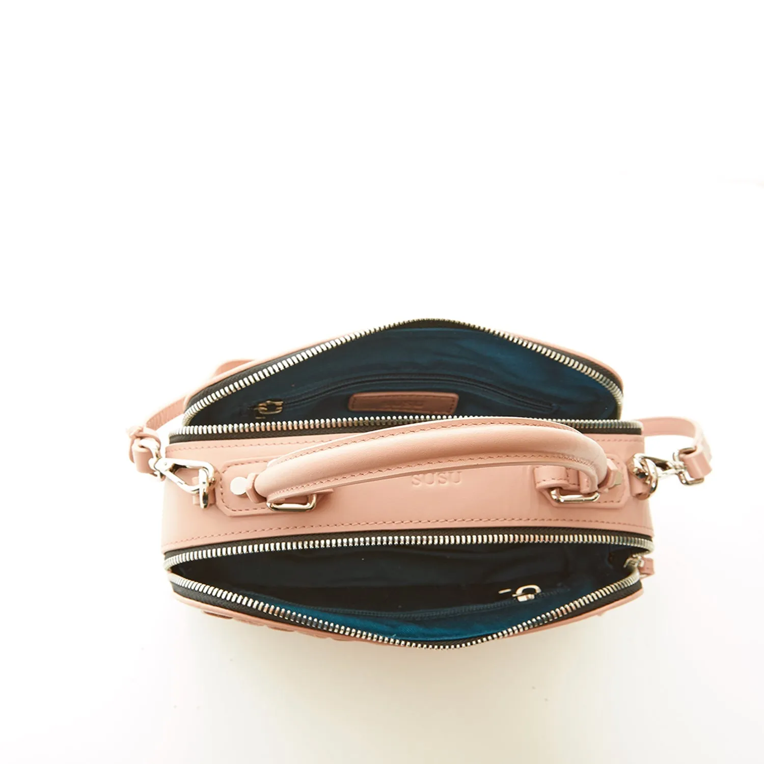 SUSU The Kayla Pink Woven Leather Bag