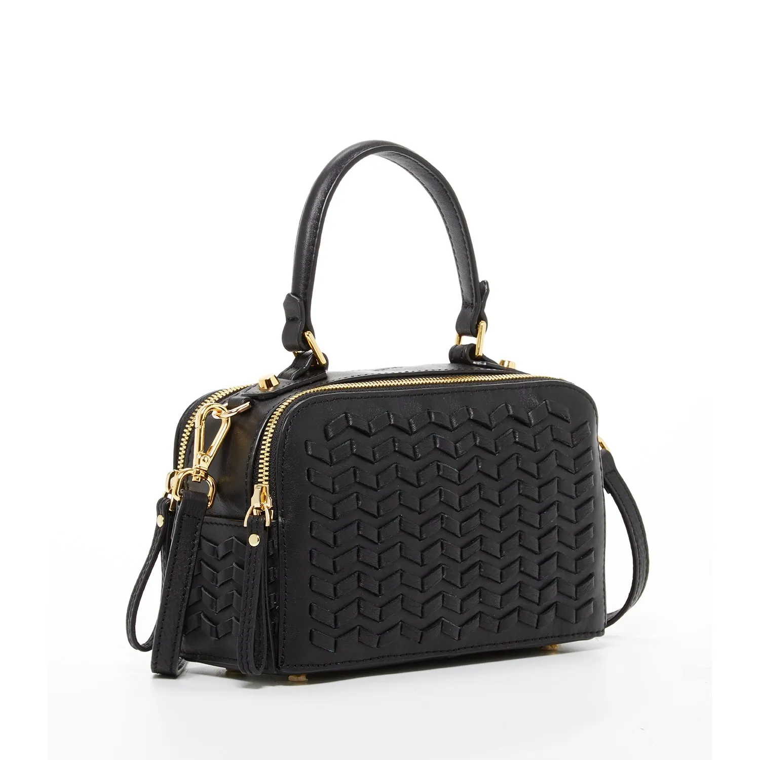 SUSU The Kayla Woven Leather Bag Black