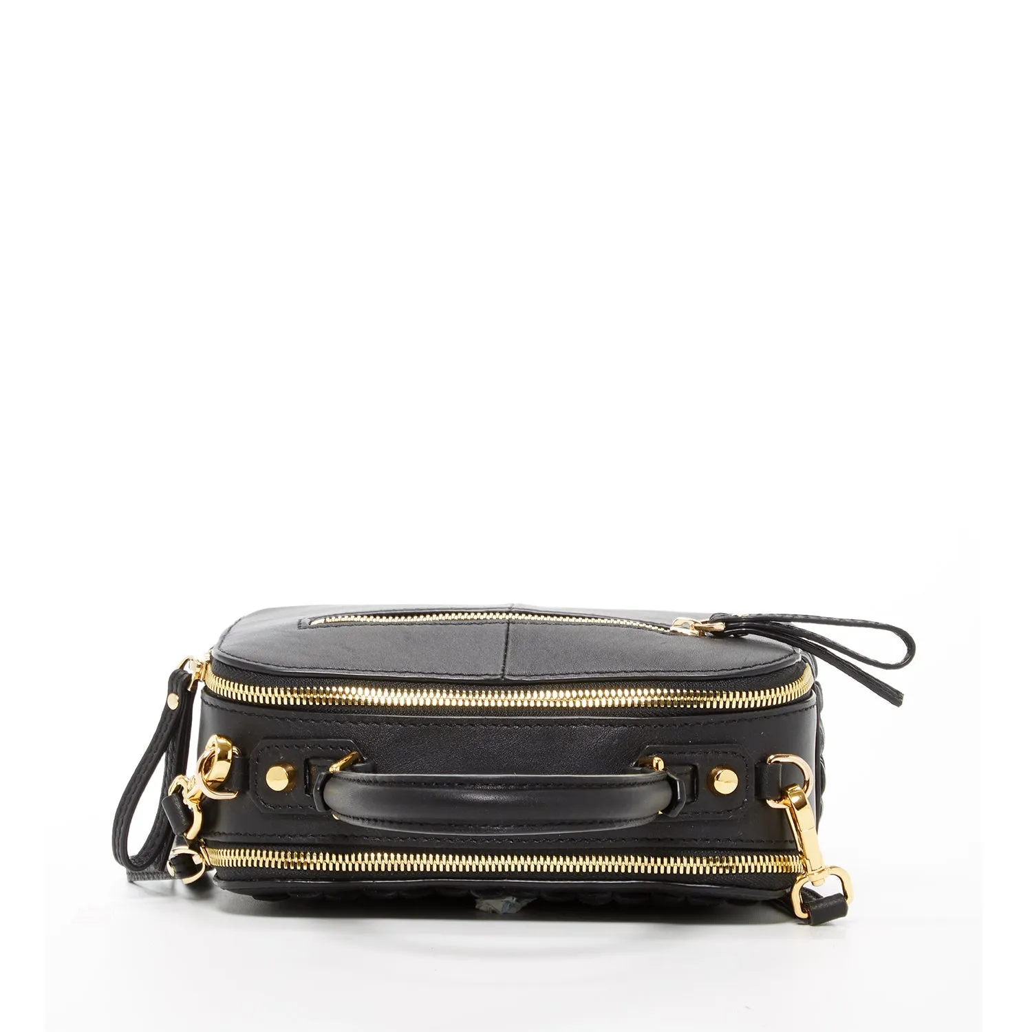 SUSU The Kayla Woven Leather Bag Black