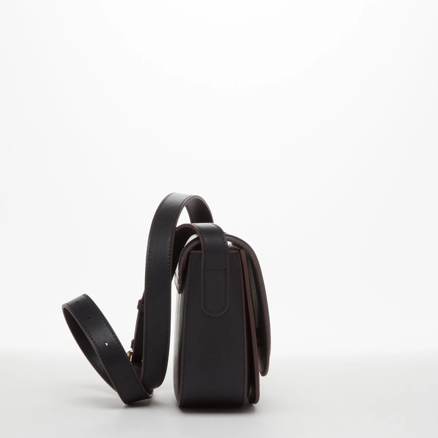 SUSU The Sarah Black Leather Saddle Bag