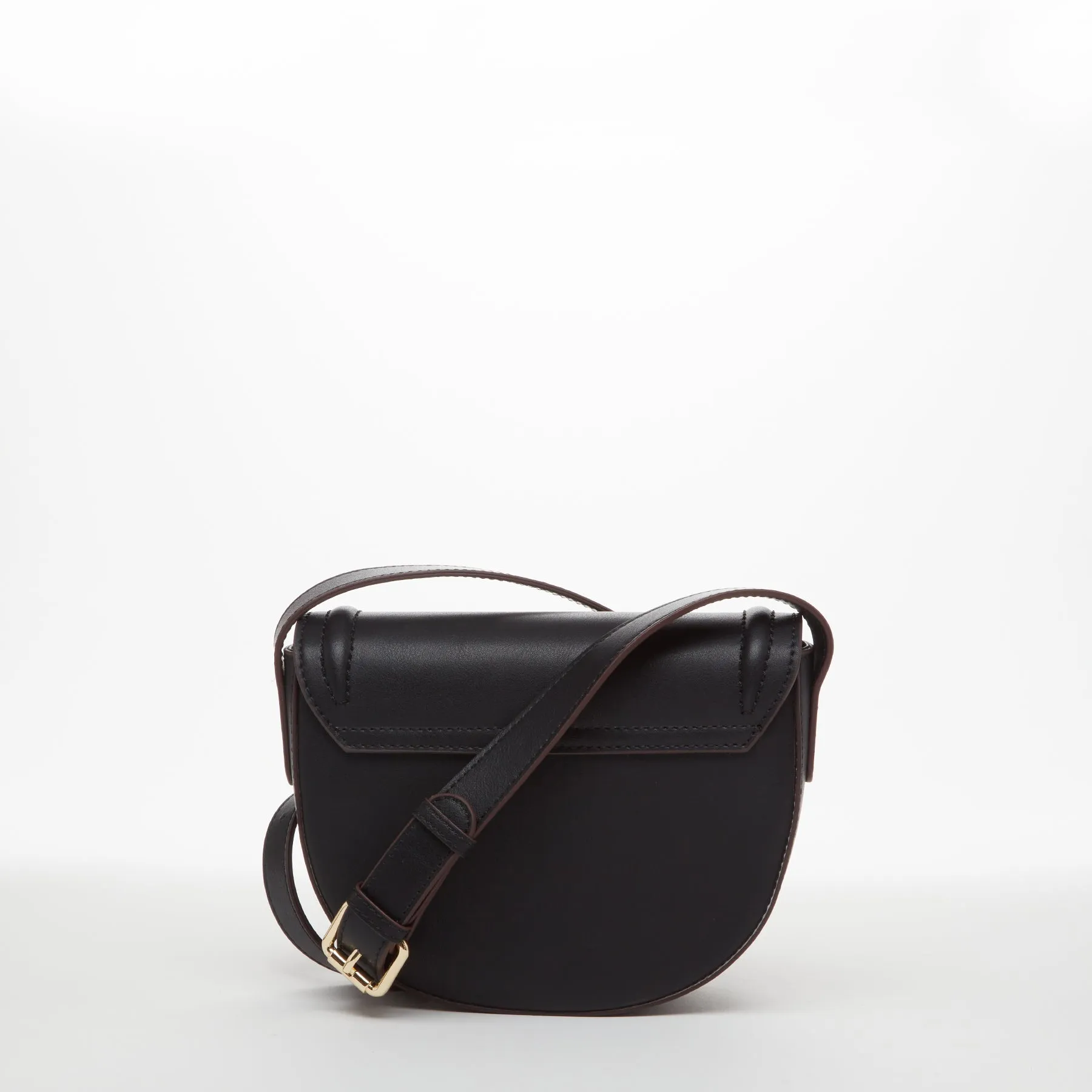 SUSU The Sarah Black Leather Saddle Bag