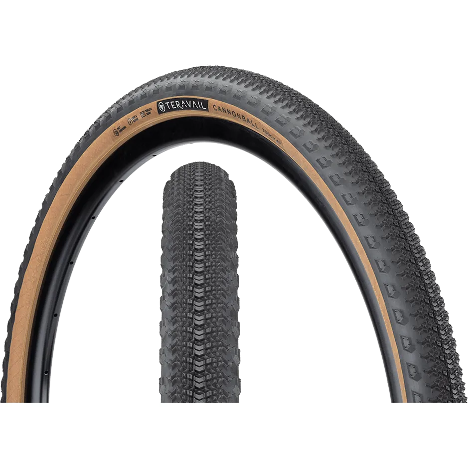 Teravail Cannonball, Tubeless, Tan, Light & Supple 700 x 47 Gravel Bike Tire