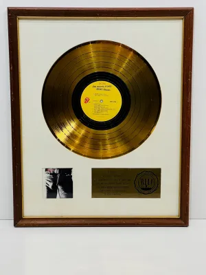 The Rolling Stones ' Sticky Fingers ' ~ RARE RIAA White Matte Gold Record® Award