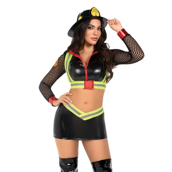 Three Pieces Five Alarm Fire Fighter Costume Set