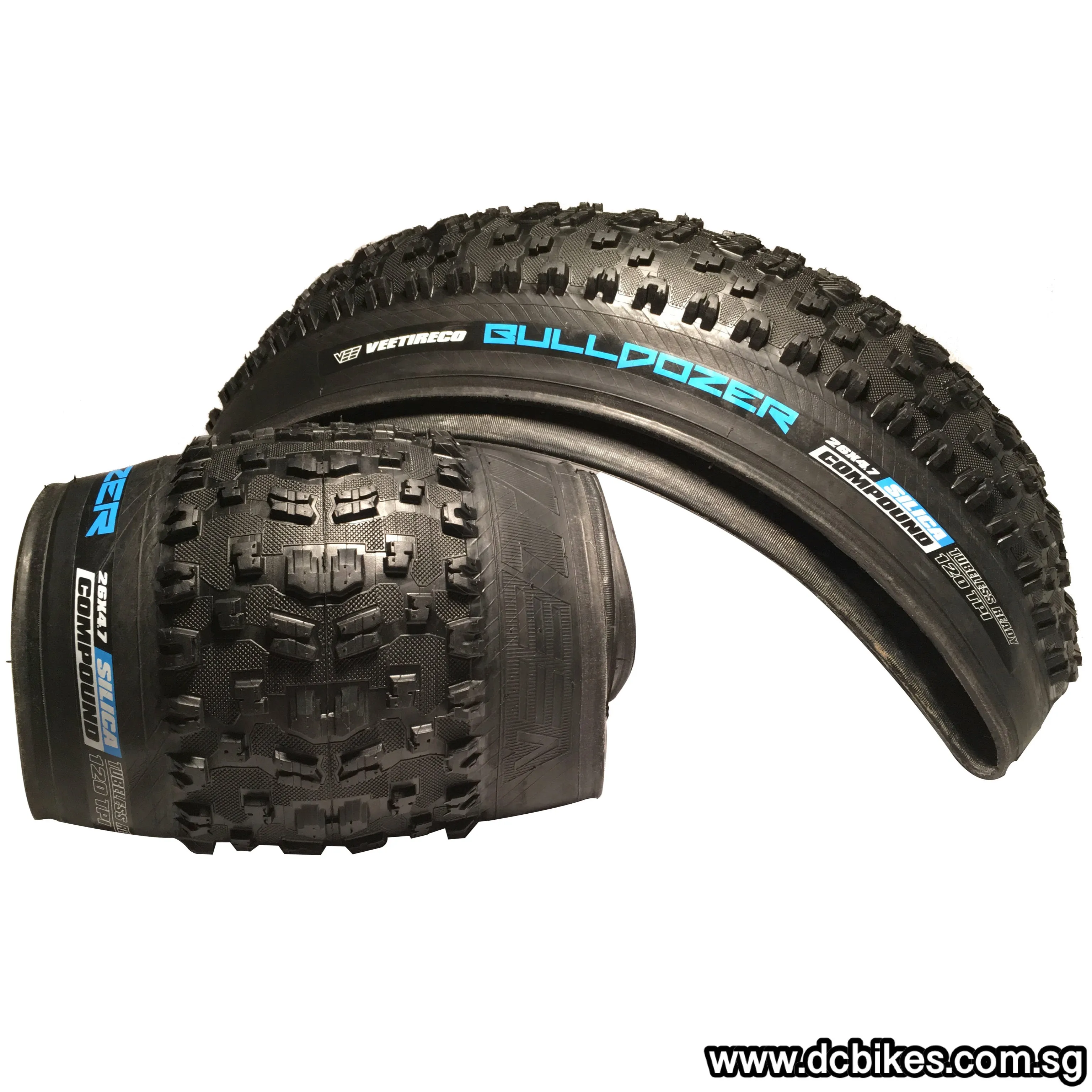 Vee Rubber 26 x 4.0/4.7 Mission | Bulldozer Folding Fat Bike Tyres (2 Tires) 