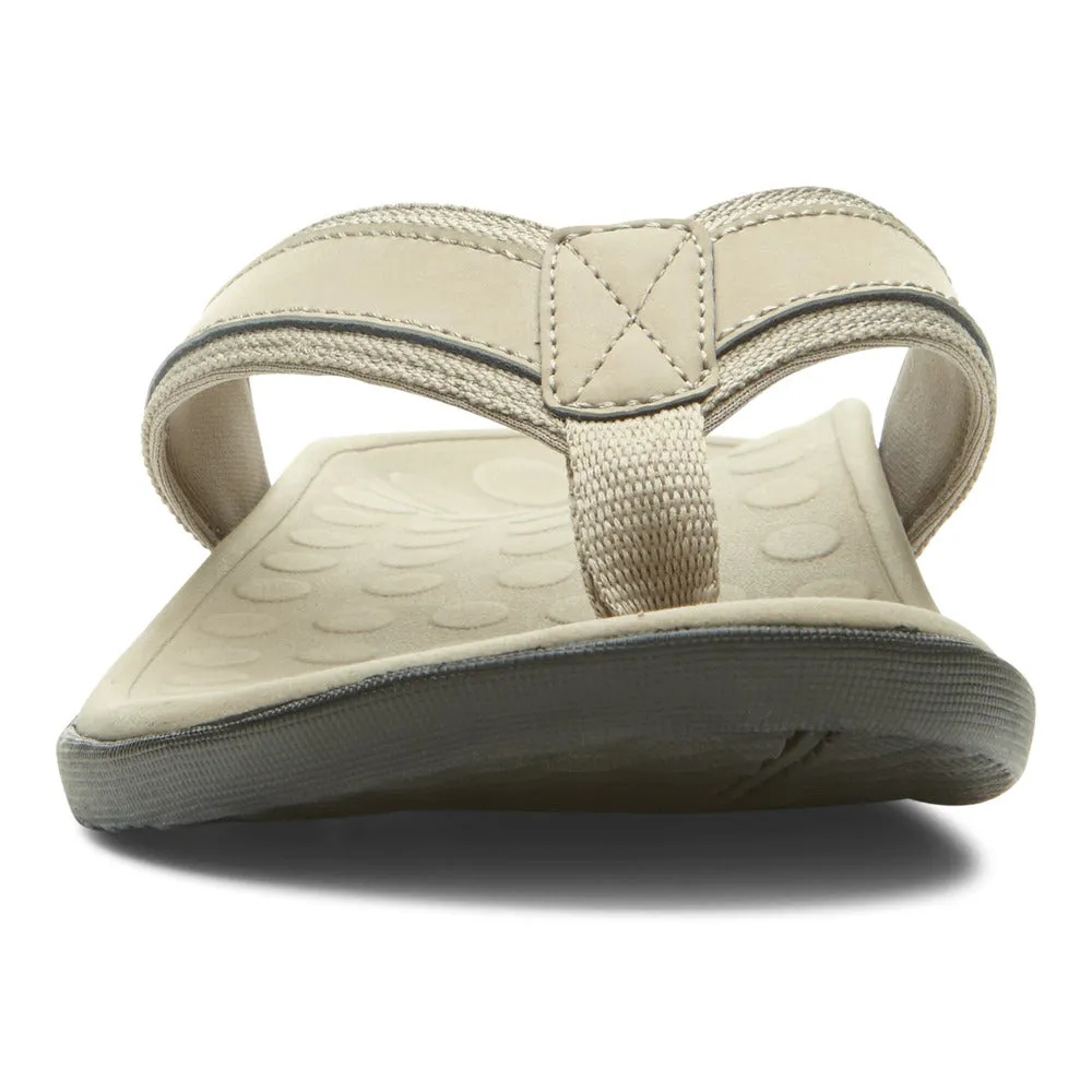 Vionic Men's Tide Toe Post Taupe Sandal