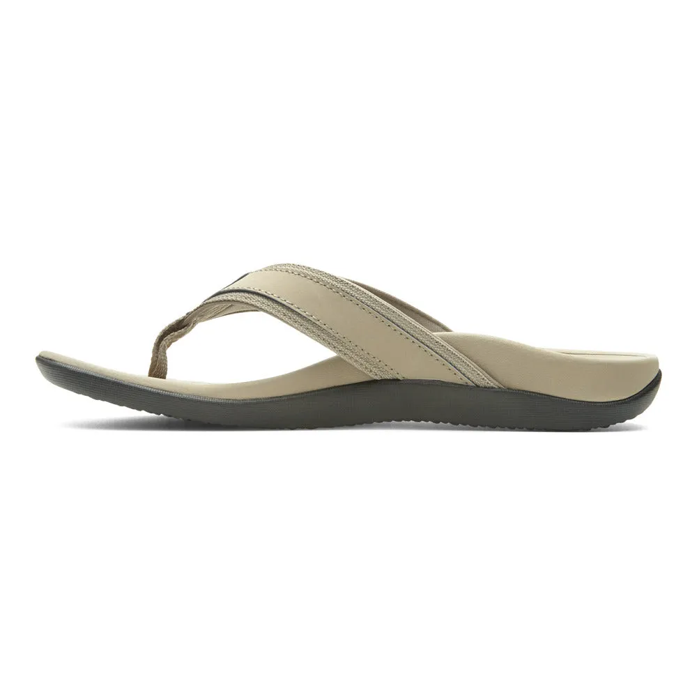 Vionic Men's Tide Toe Post Taupe Sandal