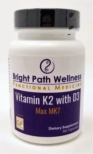 Vitamin K2 with Vitamin D3 - Max MK7 - 60 Capsules - Gluten Free, Soy Free